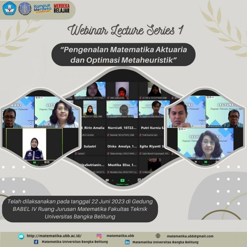 Webinar Lecture Series 1 Jurusan Matematika Tahun 2023
